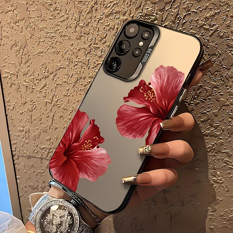 Gradient Color Case - Etui na telefon z czerwonym hibiskusem