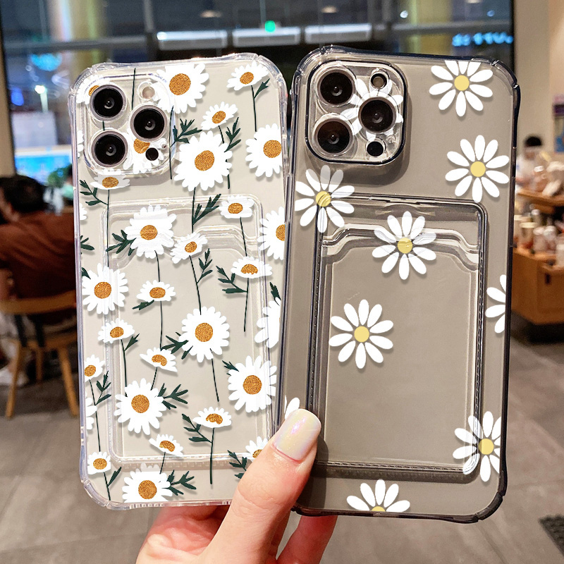Phone Cases With Card Holder - Etui na telefon z motywem stokrotki