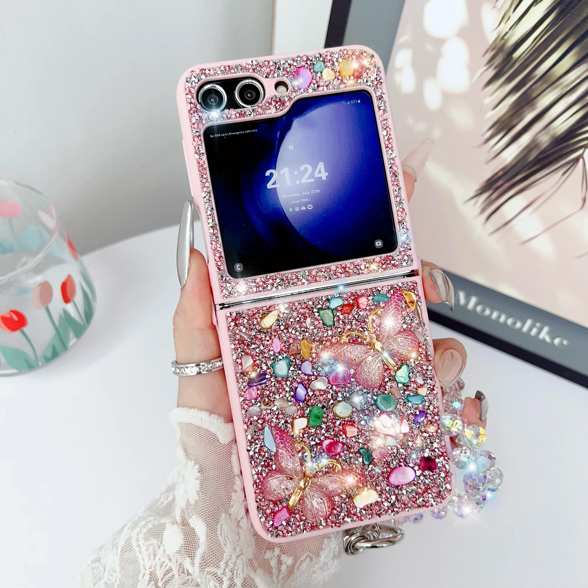 Phone Cases Z Flip 7 - Luksusowe brokatowe etui na telefon Samsung