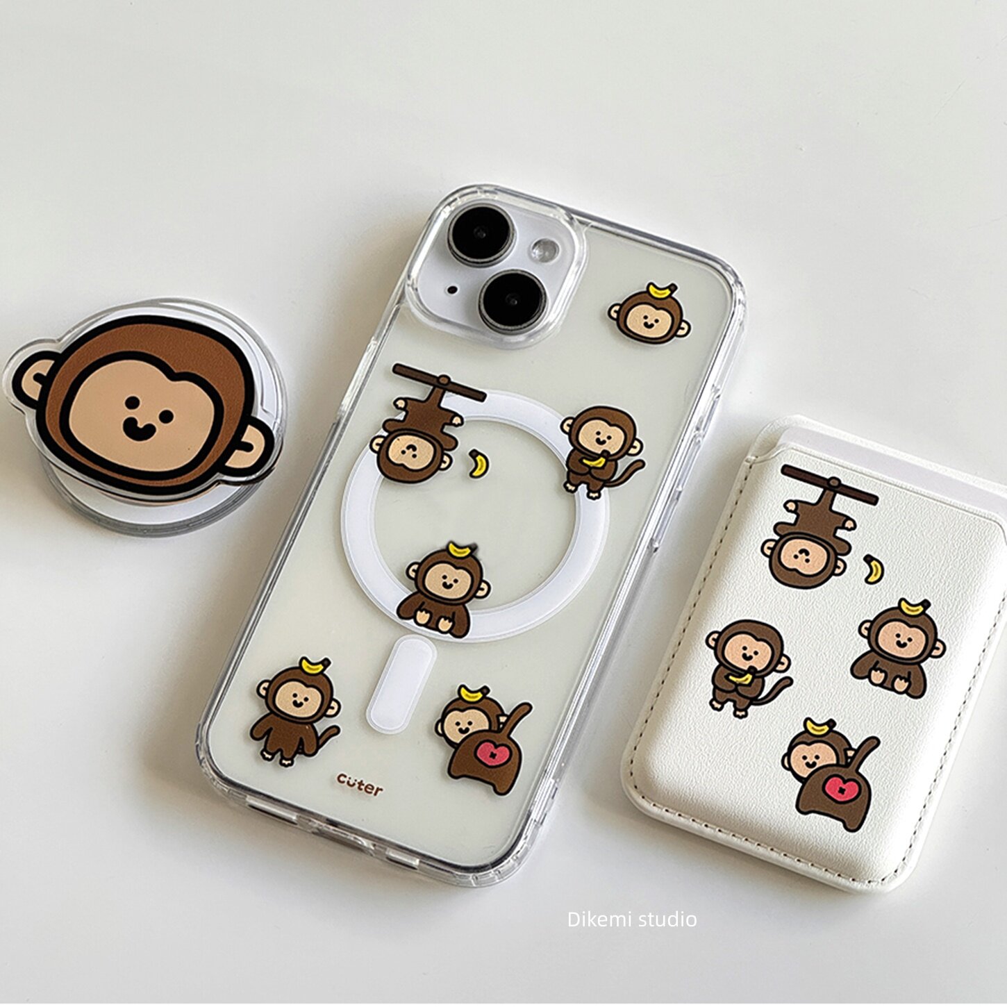 Phone Cases Korea - Brązowy Banan Małpa Dziecięca Y2K INS