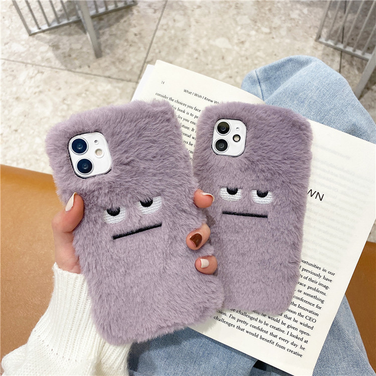 Phone Cases Funny - Zabawne pluszowe futro wzór miękkie etui