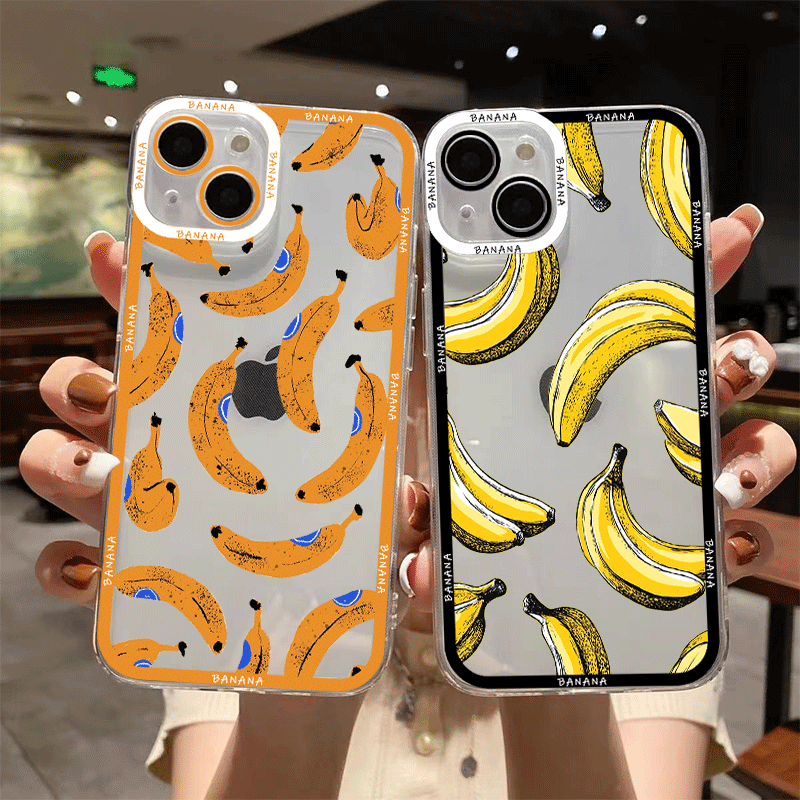 Phone Cases Funny - Zabawne żółte banany nadrukowane na przezroczystym